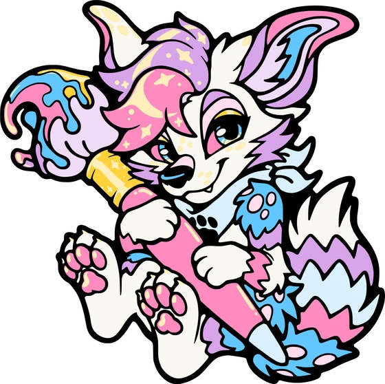 Kandy Koyote, a custom enamel pin designed and made by Princefizz Art