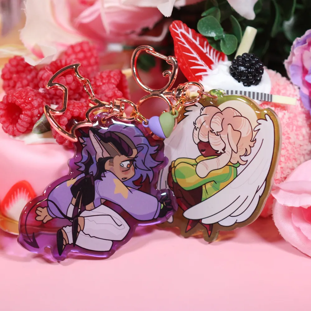 Artyficial Angel & Devil Valentines Keychains