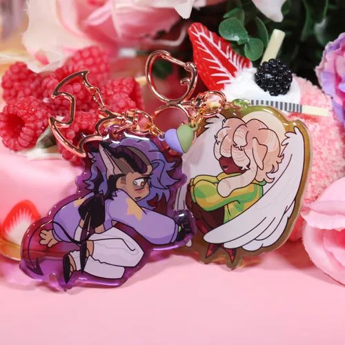 Artyficial Angel & Devil Valentines Keychains