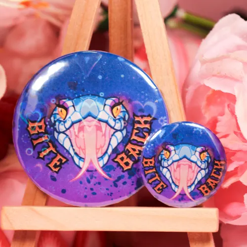 Bite Back Button Badge