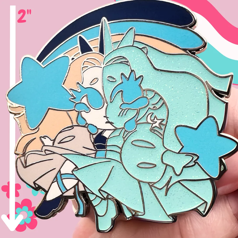 Artyficial Girl on the Moon Enamel Pin