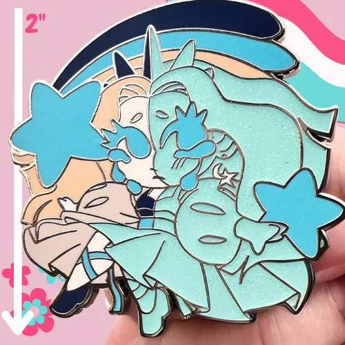 Artyficial Girl on the Moon Enamel Pin