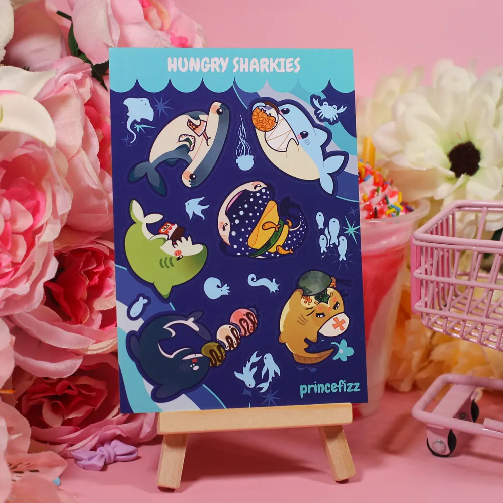 Hungry Sharkies Sticker Sheet