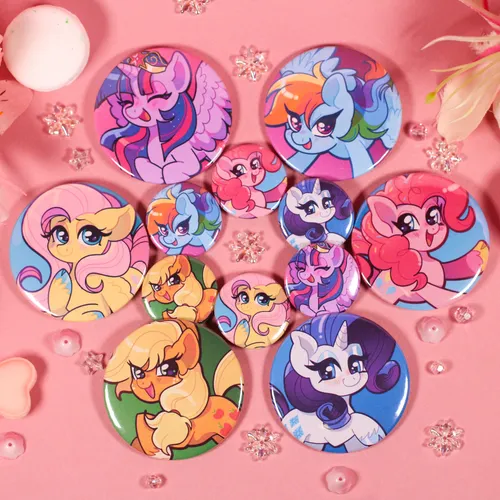 MLP Mane 6 Button Badges