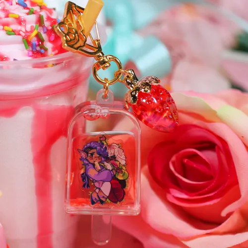 Strawberry Picnic Popsicle Shaker Charm